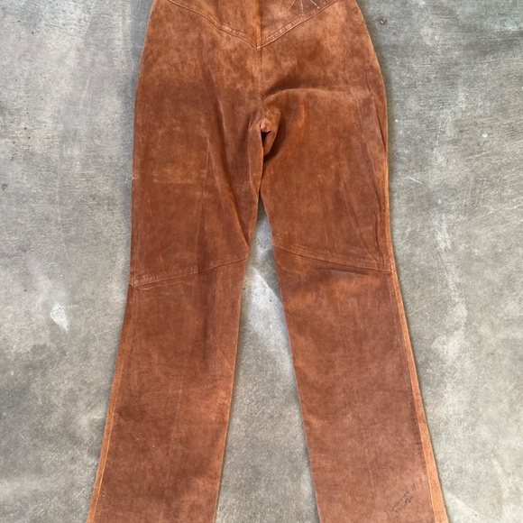 Handmade Vintage High Waist Suede Pants - Sequin work - Picture 8 of 12